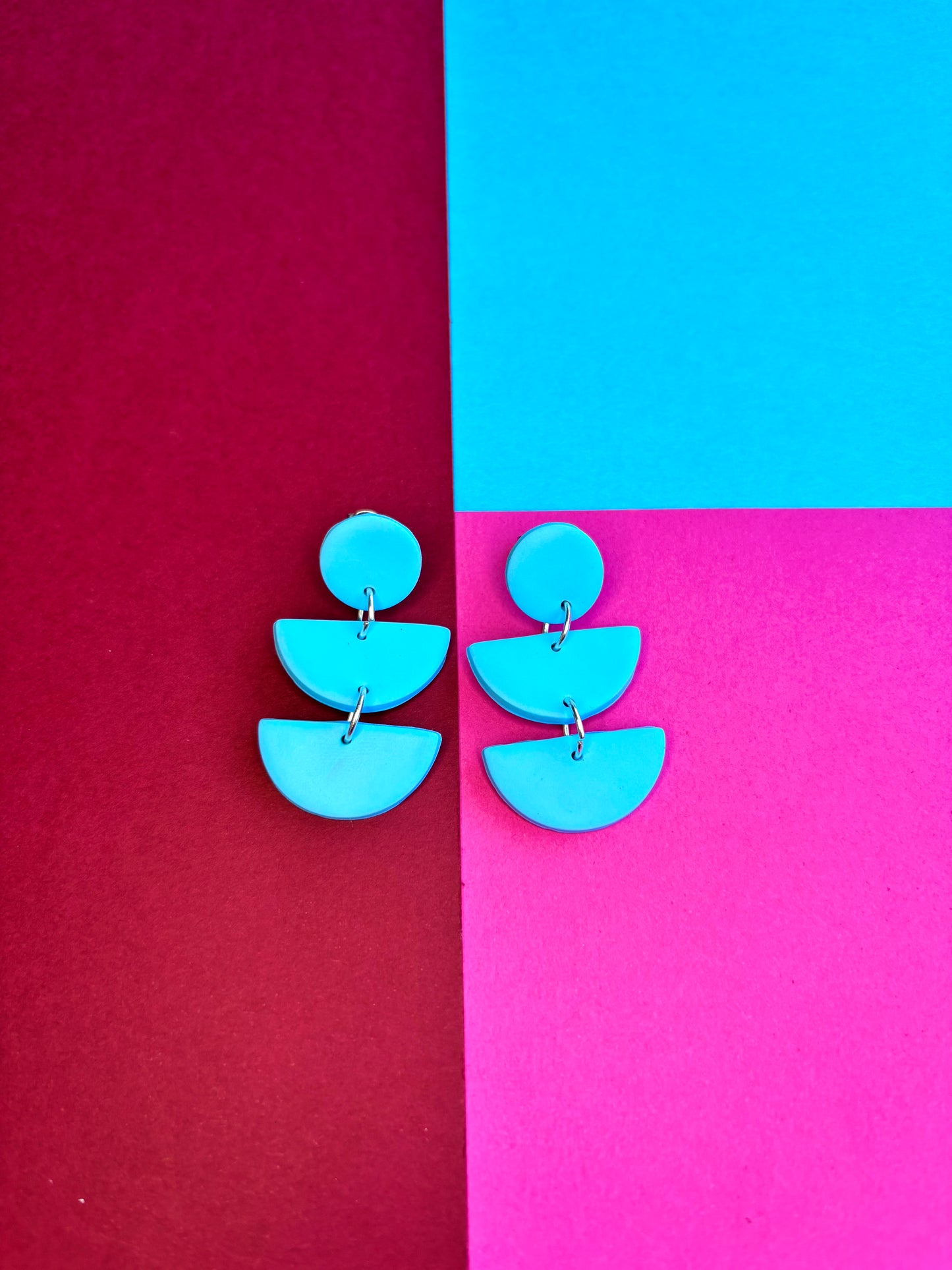 Sky Blue Monochrome Dangle Earrings