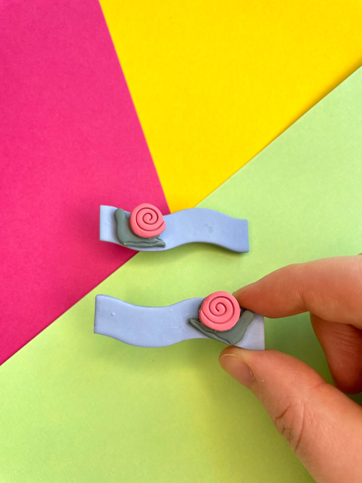 Snail Wavy Blue Hair Clip