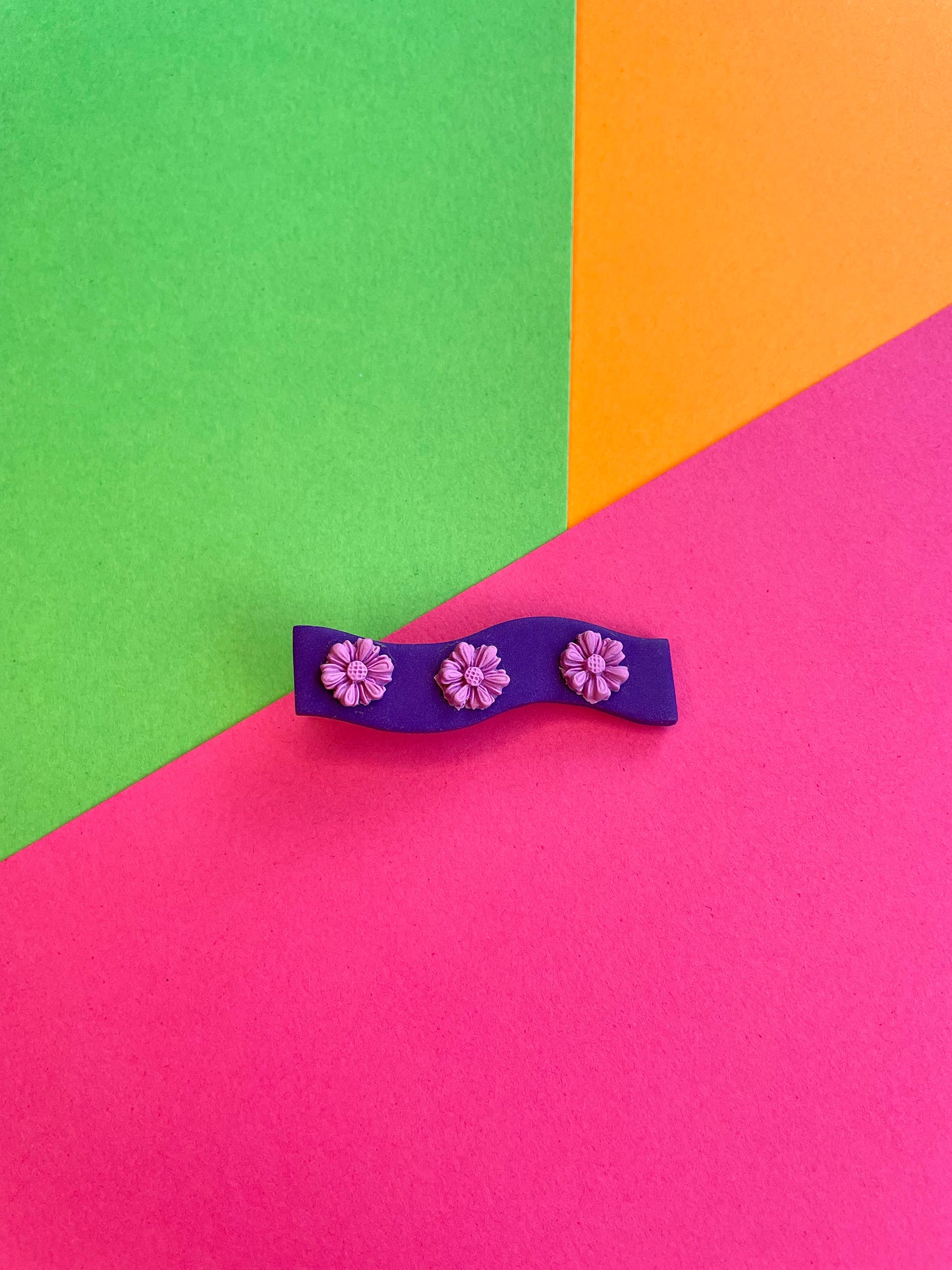 Purple and Lavender Daisies Hair Clip