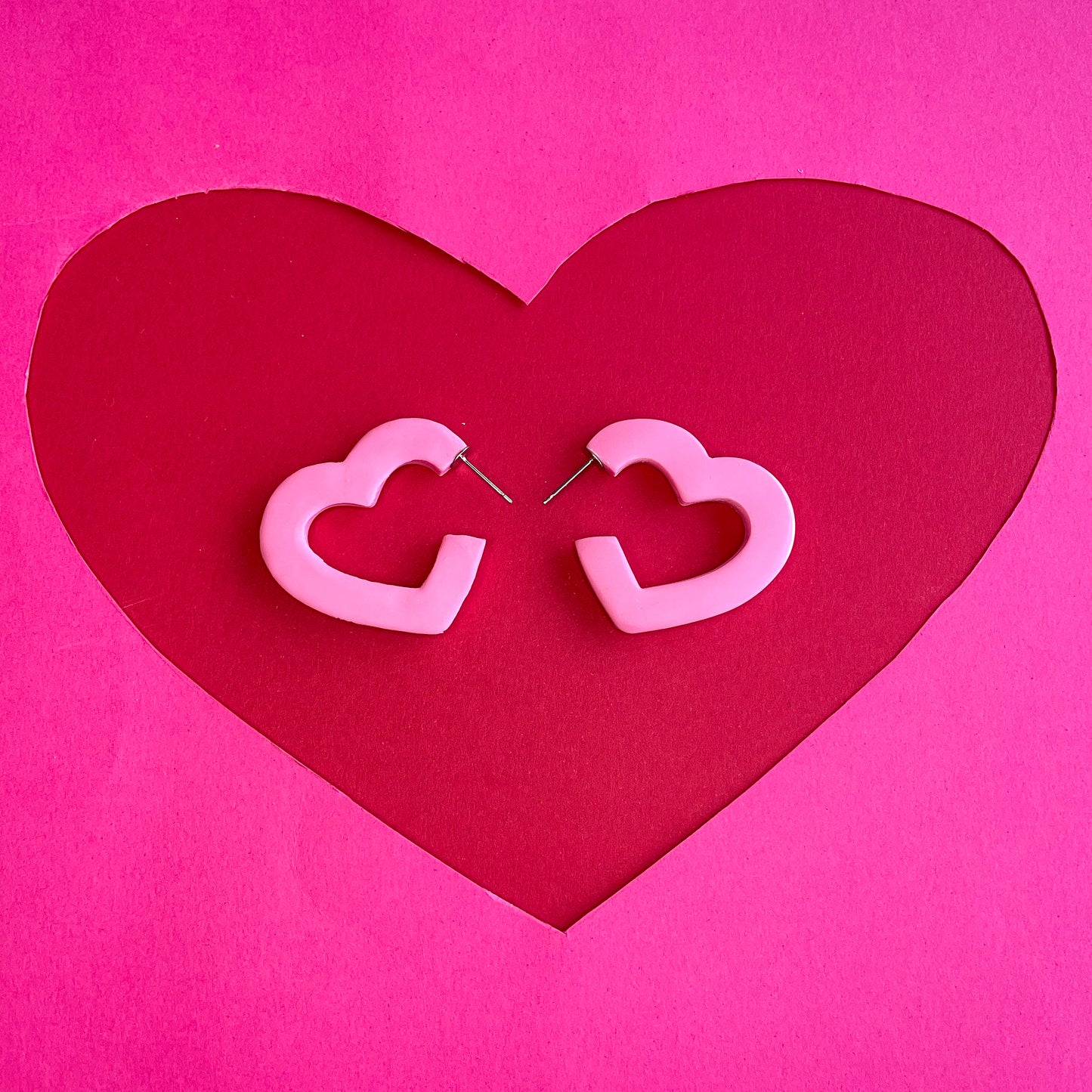 Valentine’s Heart Hoops in Pink or Red