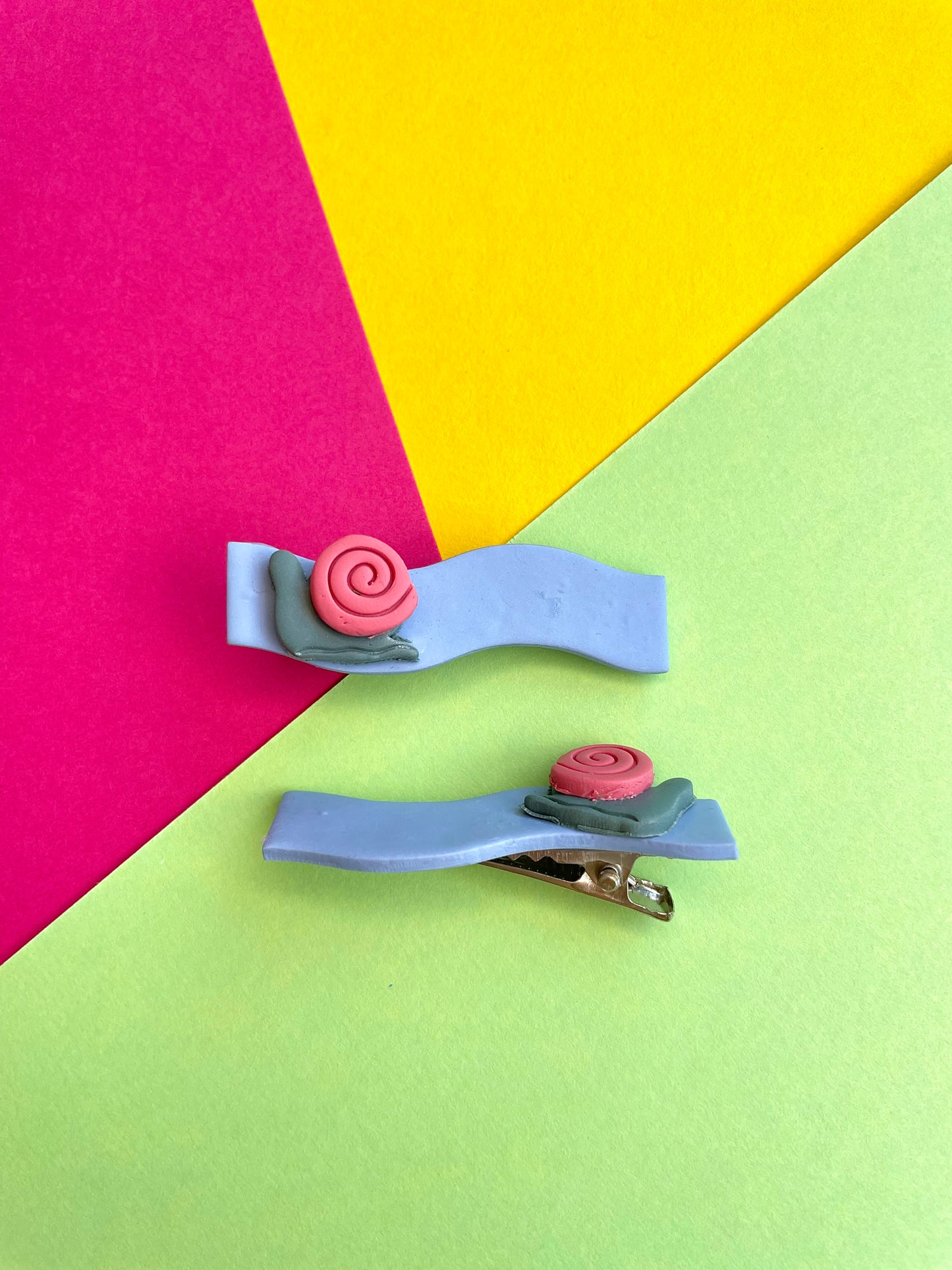 Snail Wavy Blue Hair Clip