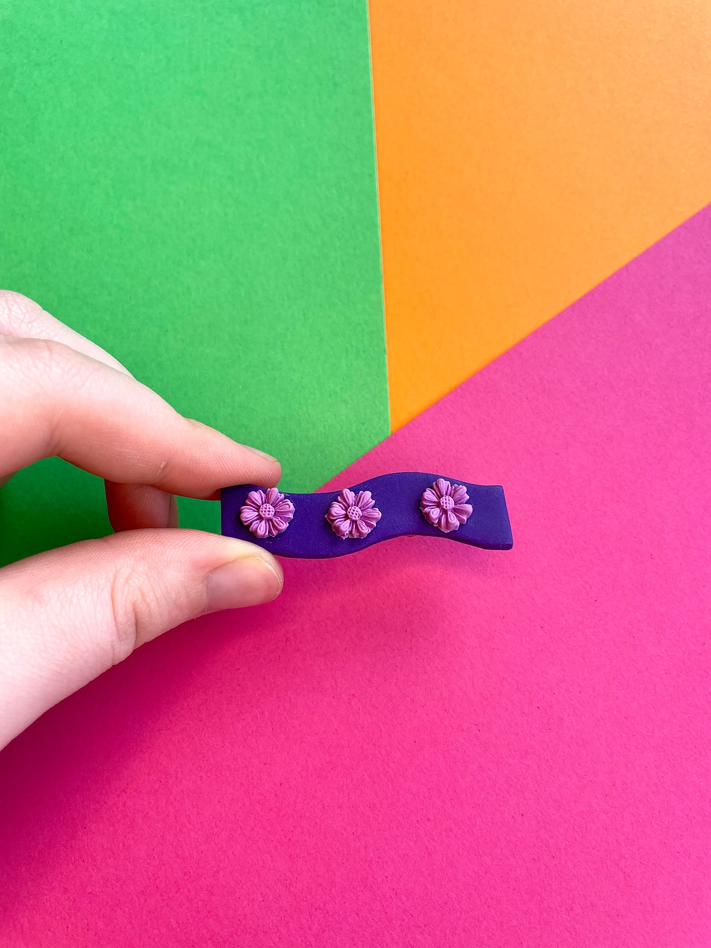 Purple and Lavender Daisies Hair Clip