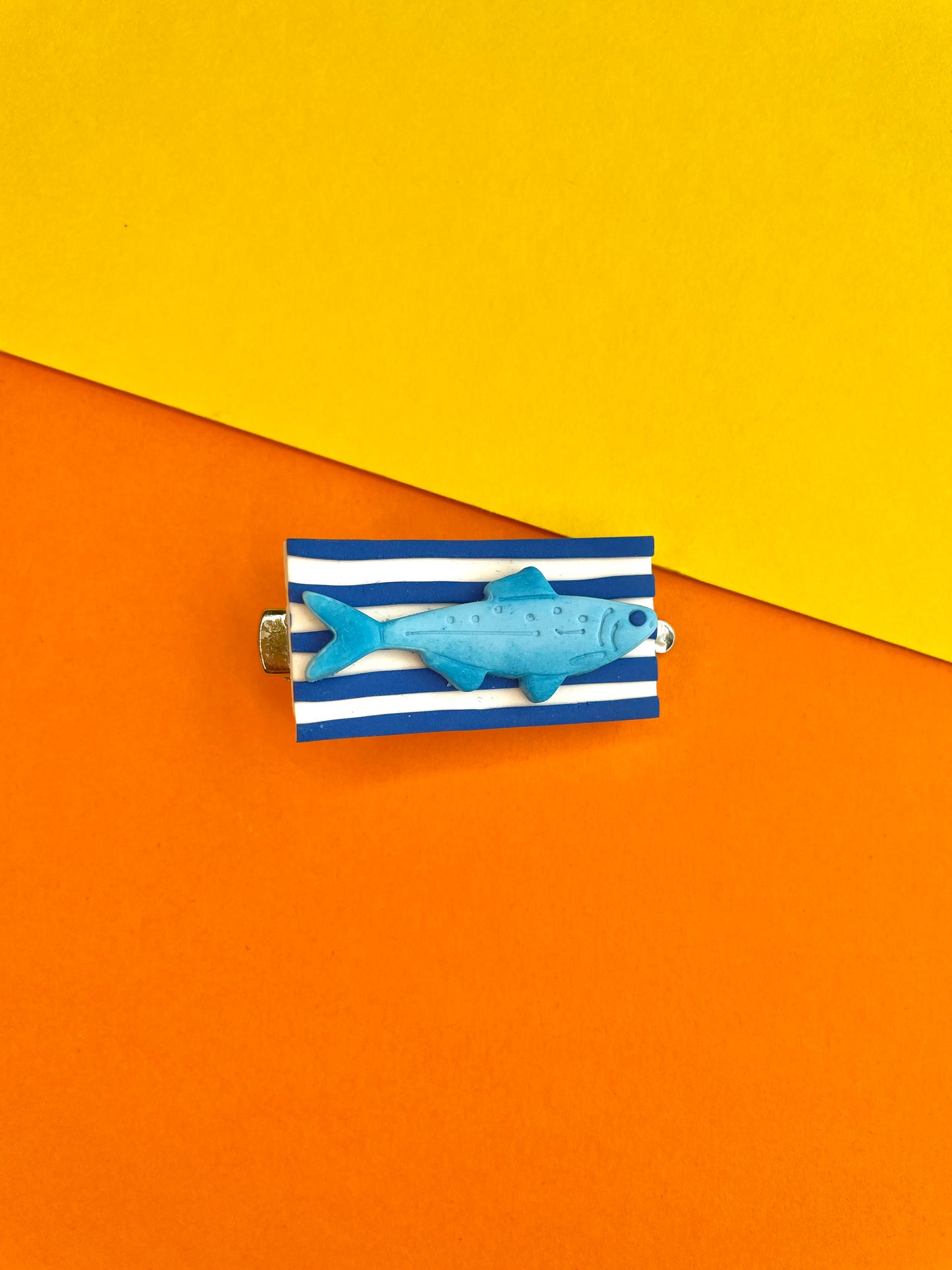 Sardine on Stripes Hair Clip