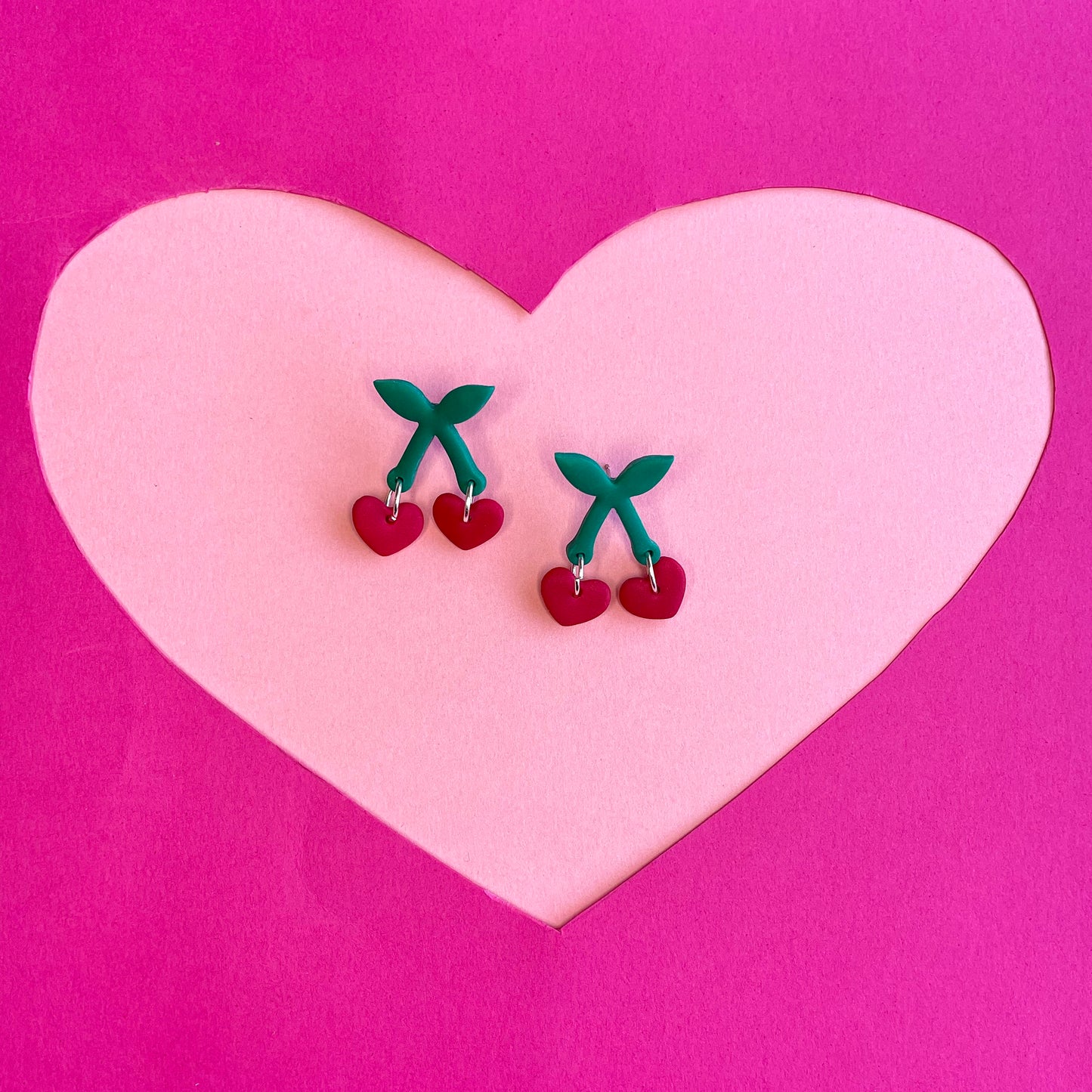 Valentine’s Cherry Heart Earrings