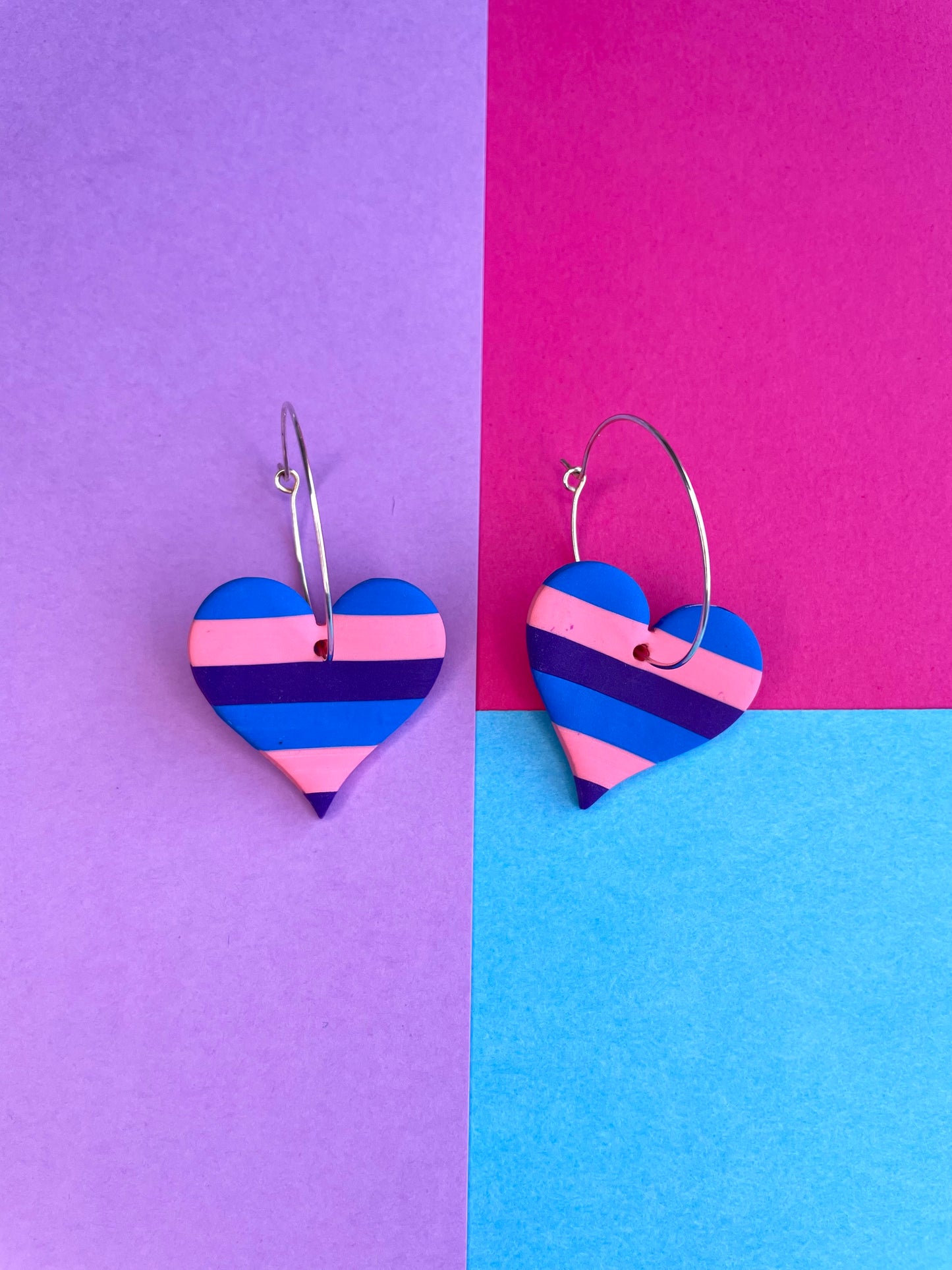 Bisexual Queer Flag Heart Hoops