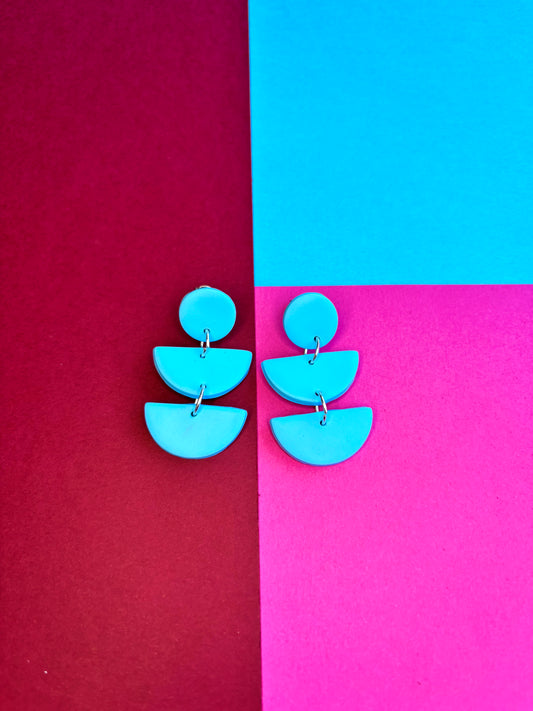 Sky Blue Monochrome Dangle Earrings