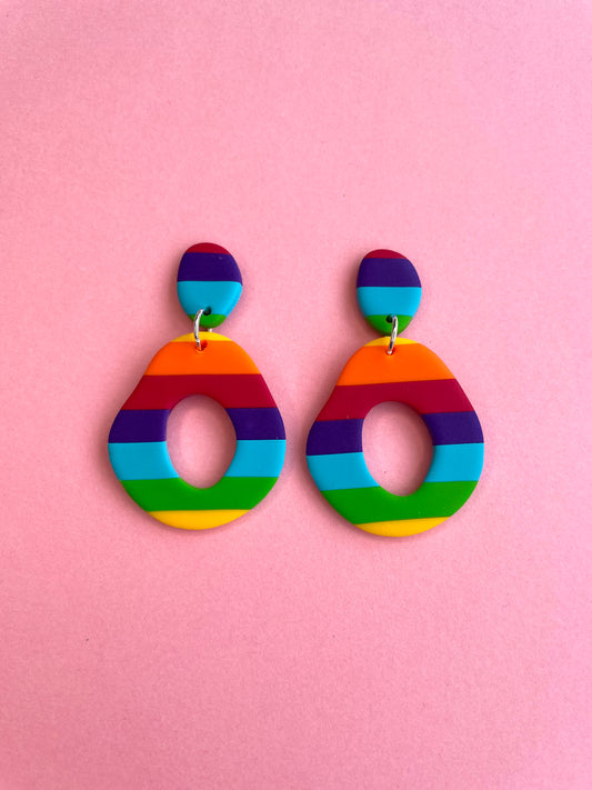 PRIDE Rainbow Flag Groovy Earrings