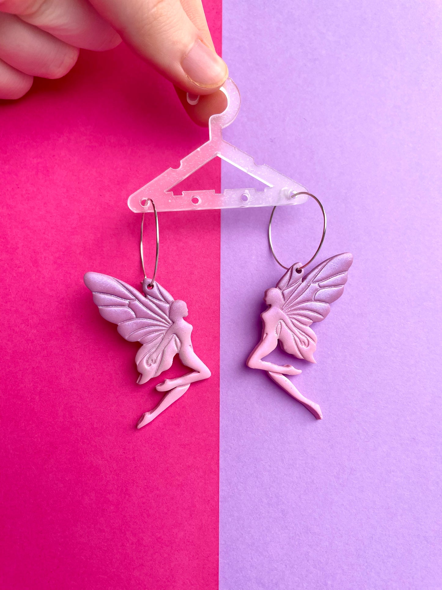 Sparkly Pink/Purple Fairy Earrings