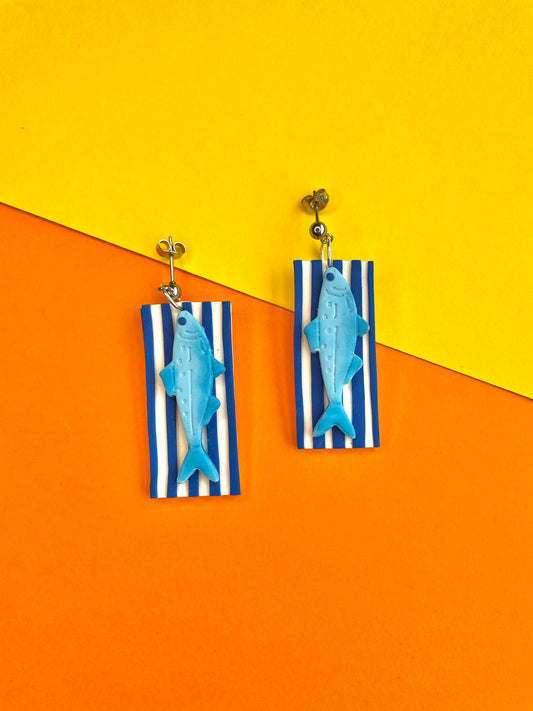 Sardines on Stripes Earrings