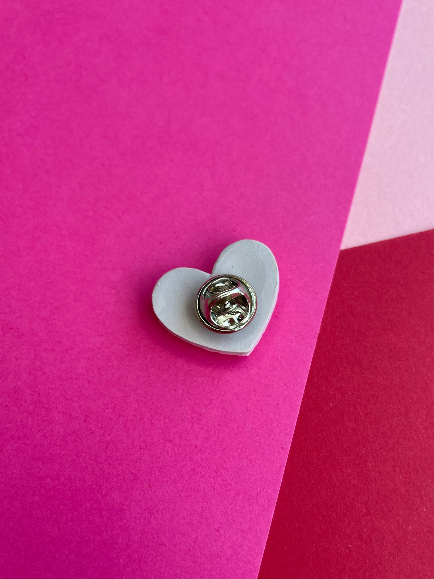 Pink Knitted Heart Shaped Pin