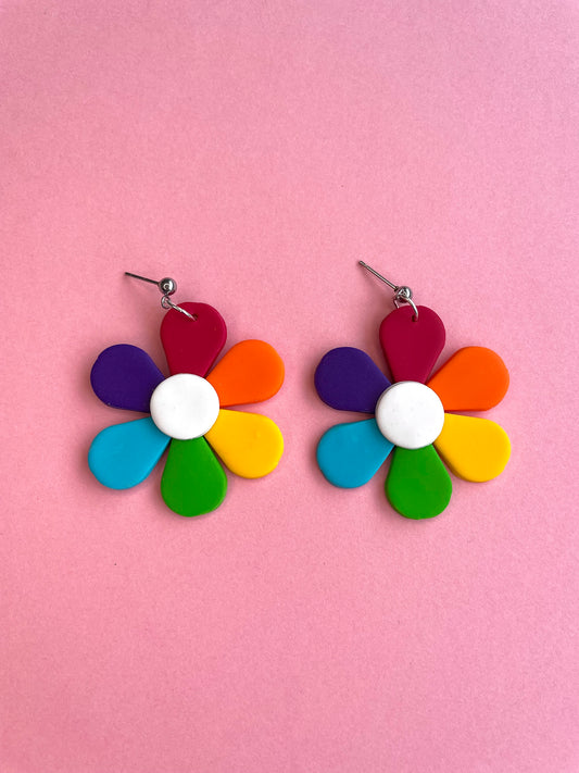 PRIDE Rainbow Flower Earrings