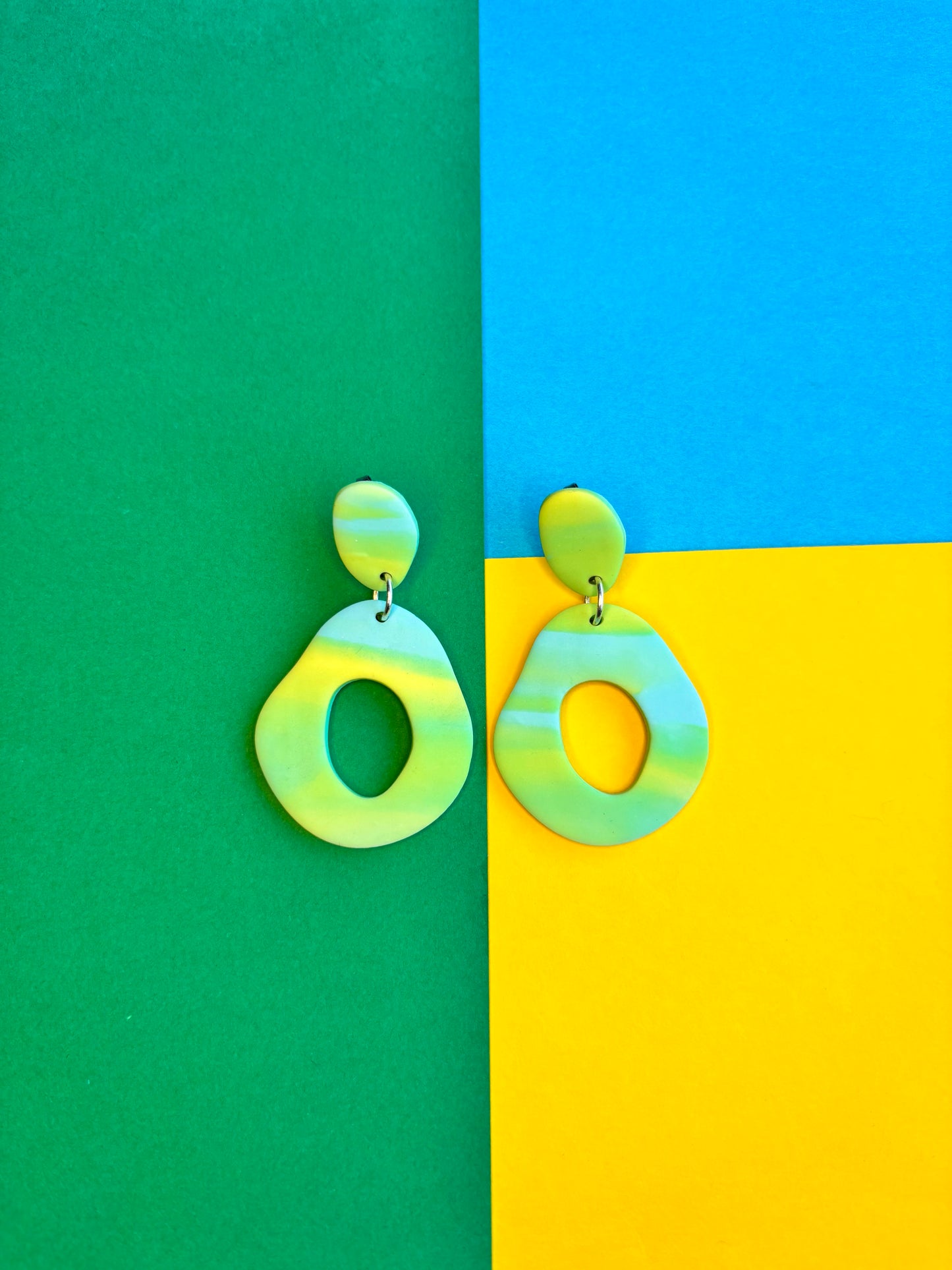 Marbled Organic Shape Earrings