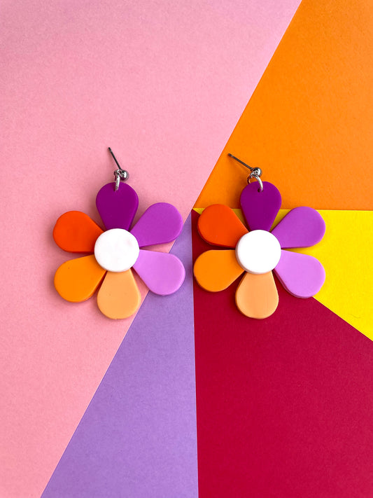 PRIDE Lesbian Flower Earrings