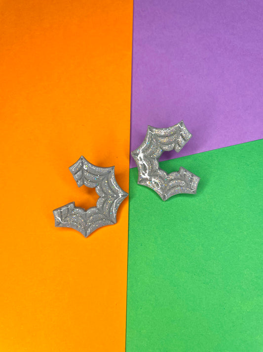 HALLOWEEN Spider Web Sparkly Studs