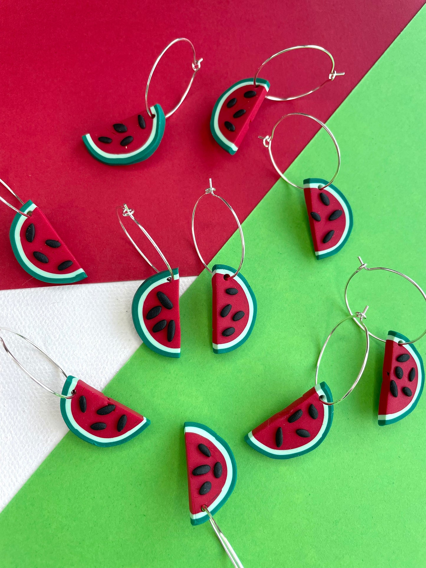 GAZA FUNDRAISER Watermelon Hoop Earrings