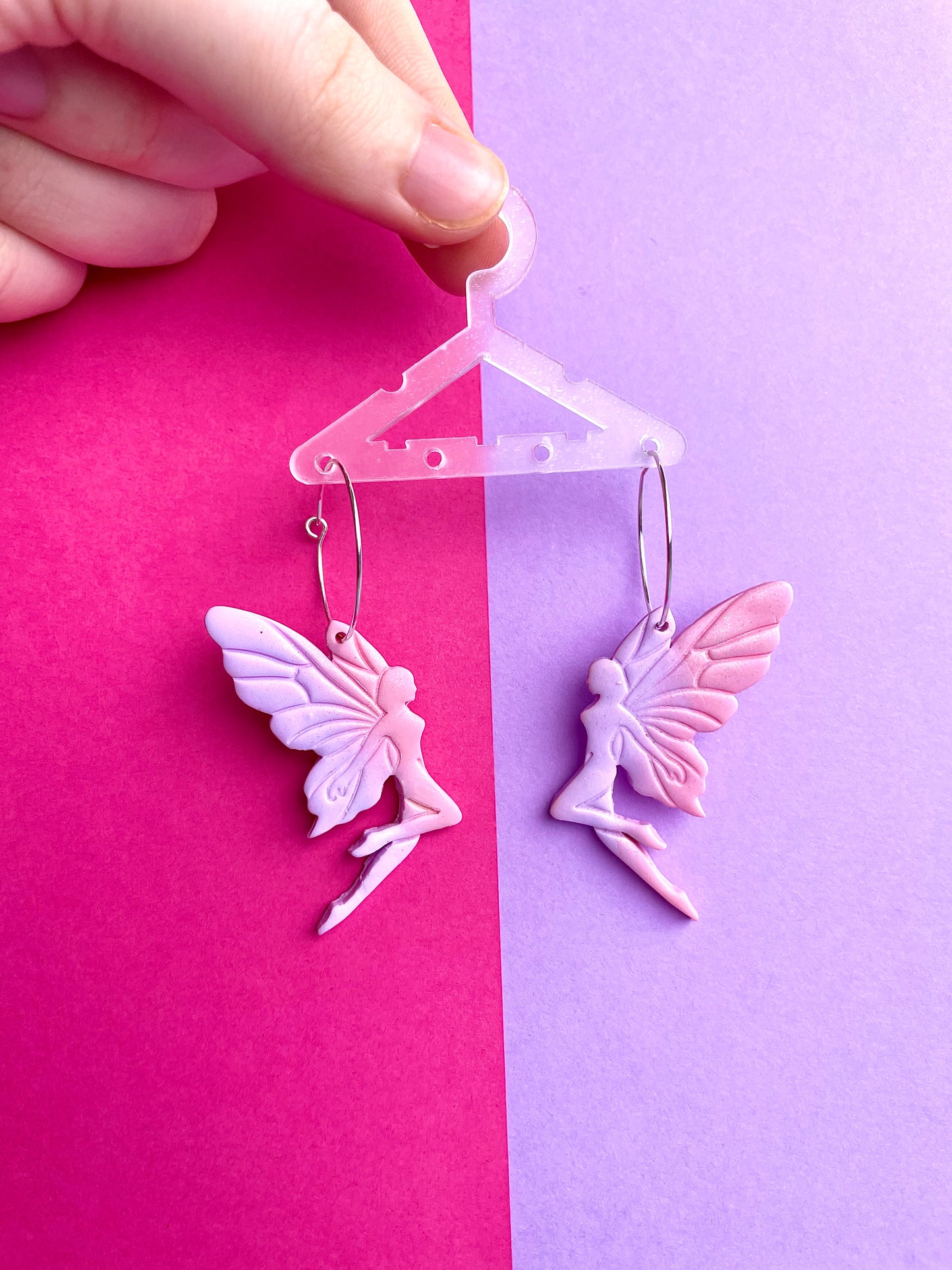 Sparkly Pink/Purple Fairy Earrings