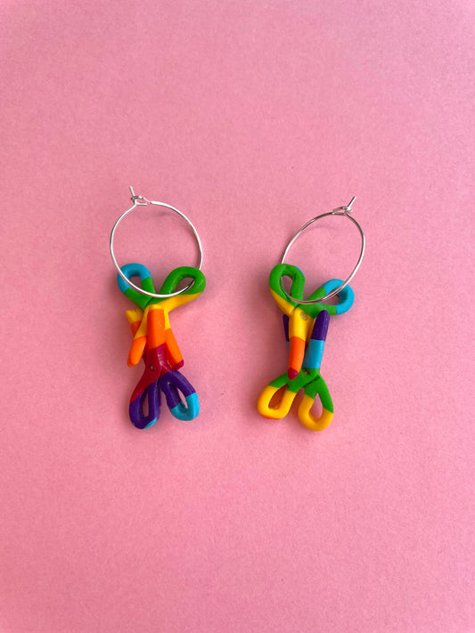 PRIDE Rainbow Scissors Lesbian Earrings